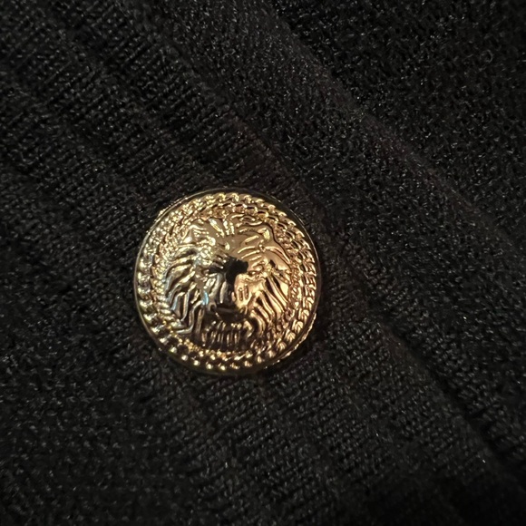 NWT Sioni Black Knit Cardigan with Metallic Gold Buttons - Picture 4 of 15